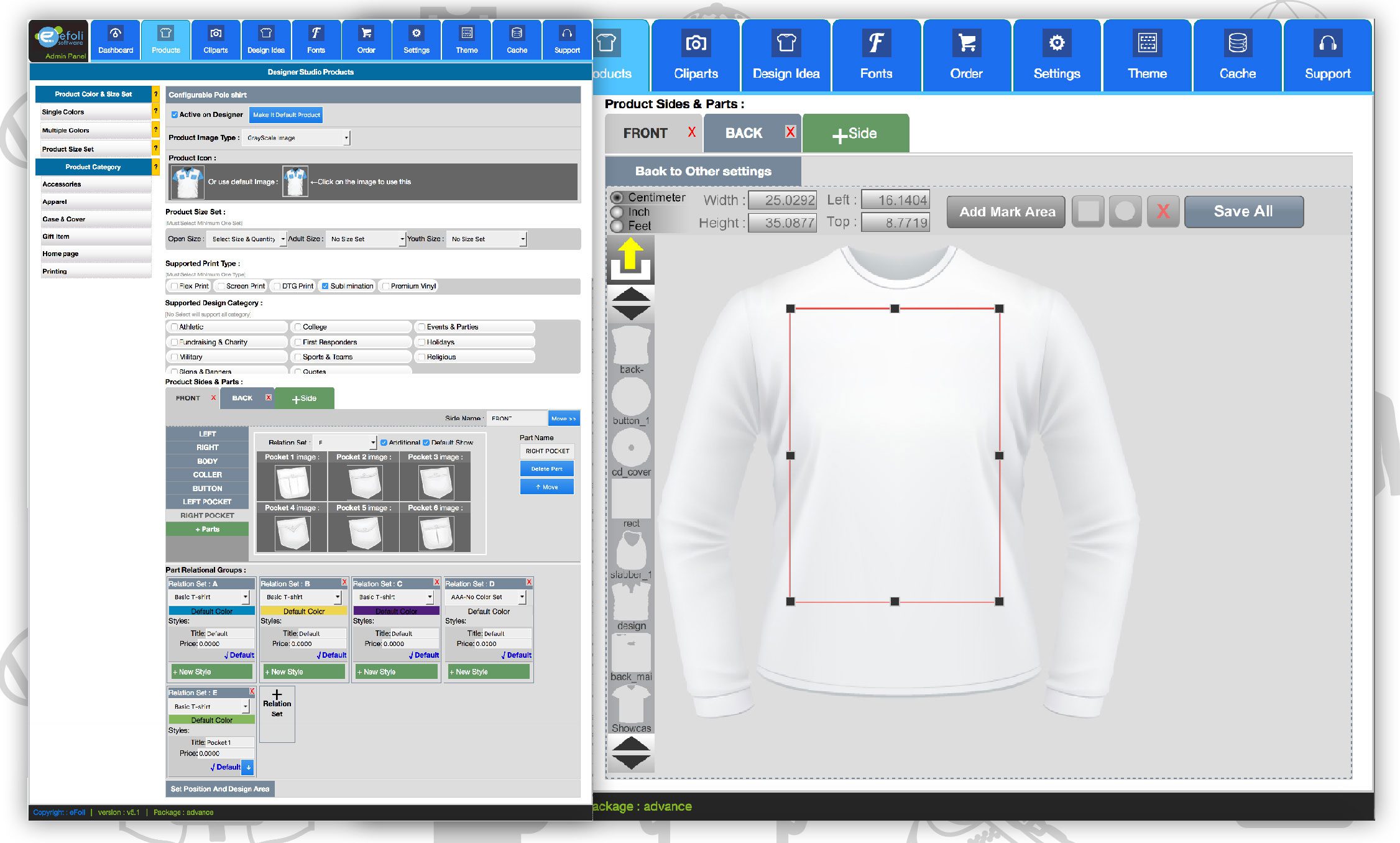 Tshirt design tool for Product Customization Software for