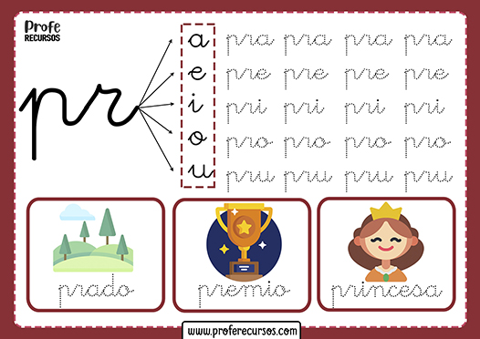 Sílabas Trabadas con (Pr) Pra Pre Pri Pro Pru Palabras con Pr