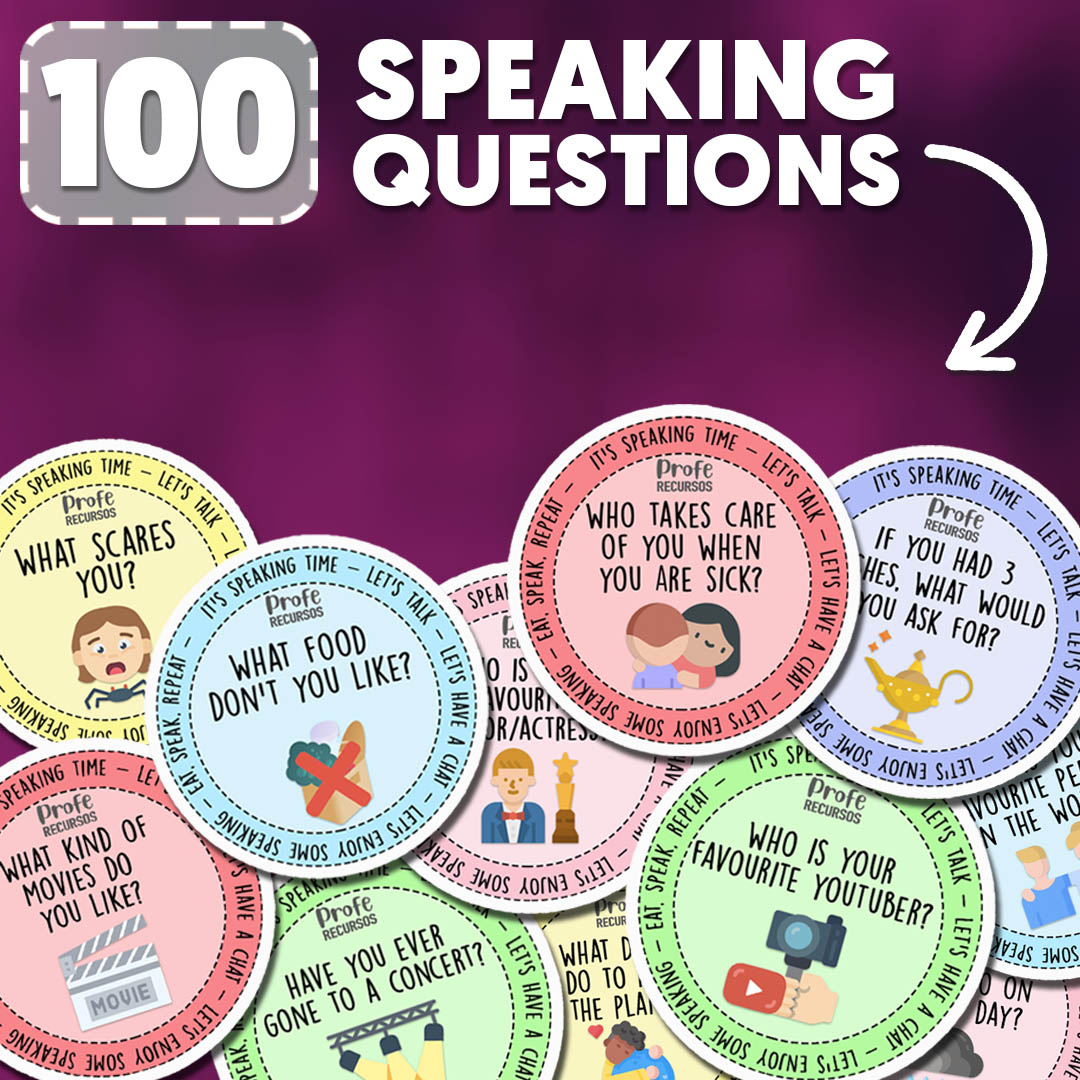 Juego de Speaking con Tarjetas (Más de 100 tarjetas)