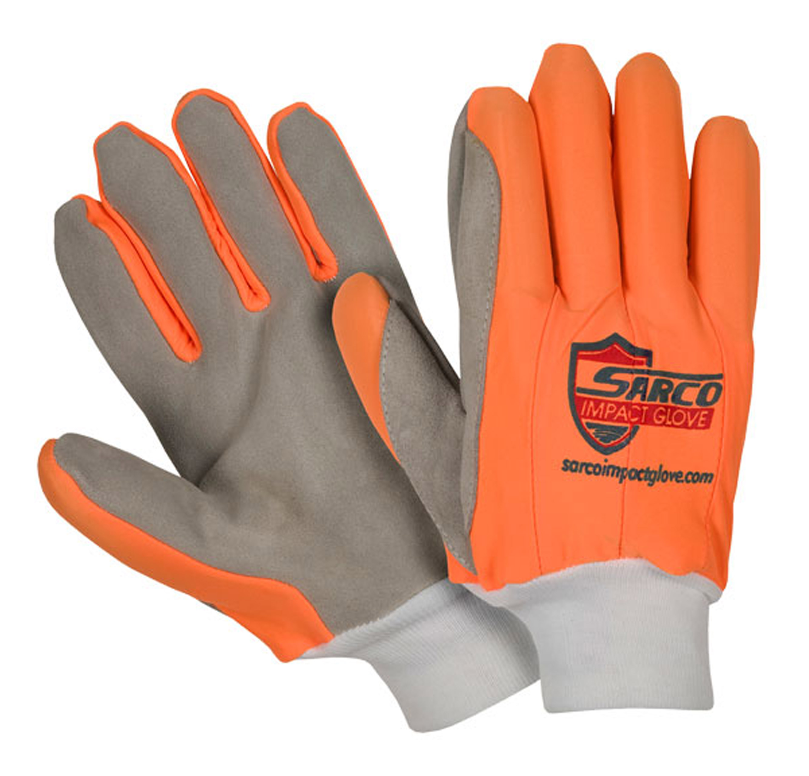 Large SARCO IMPACT GLOVE ORANGE/GRAY PALM