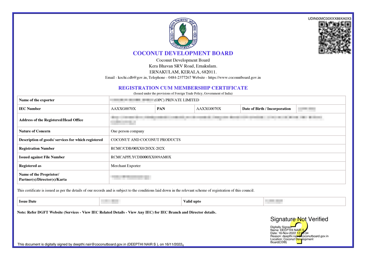 Coconut Board Registration Online Procedure & Documents