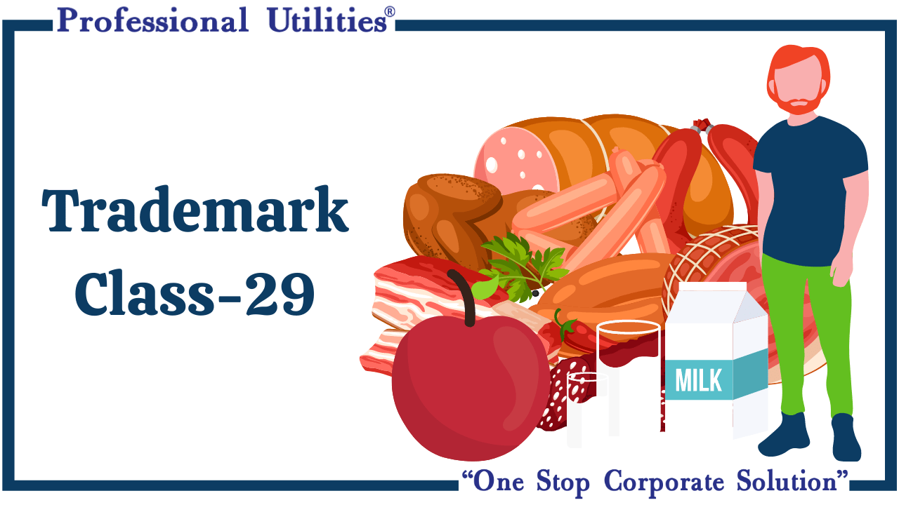 Trademark Class 29 Meat, Fruits, Milk and Oils Professional Utilities