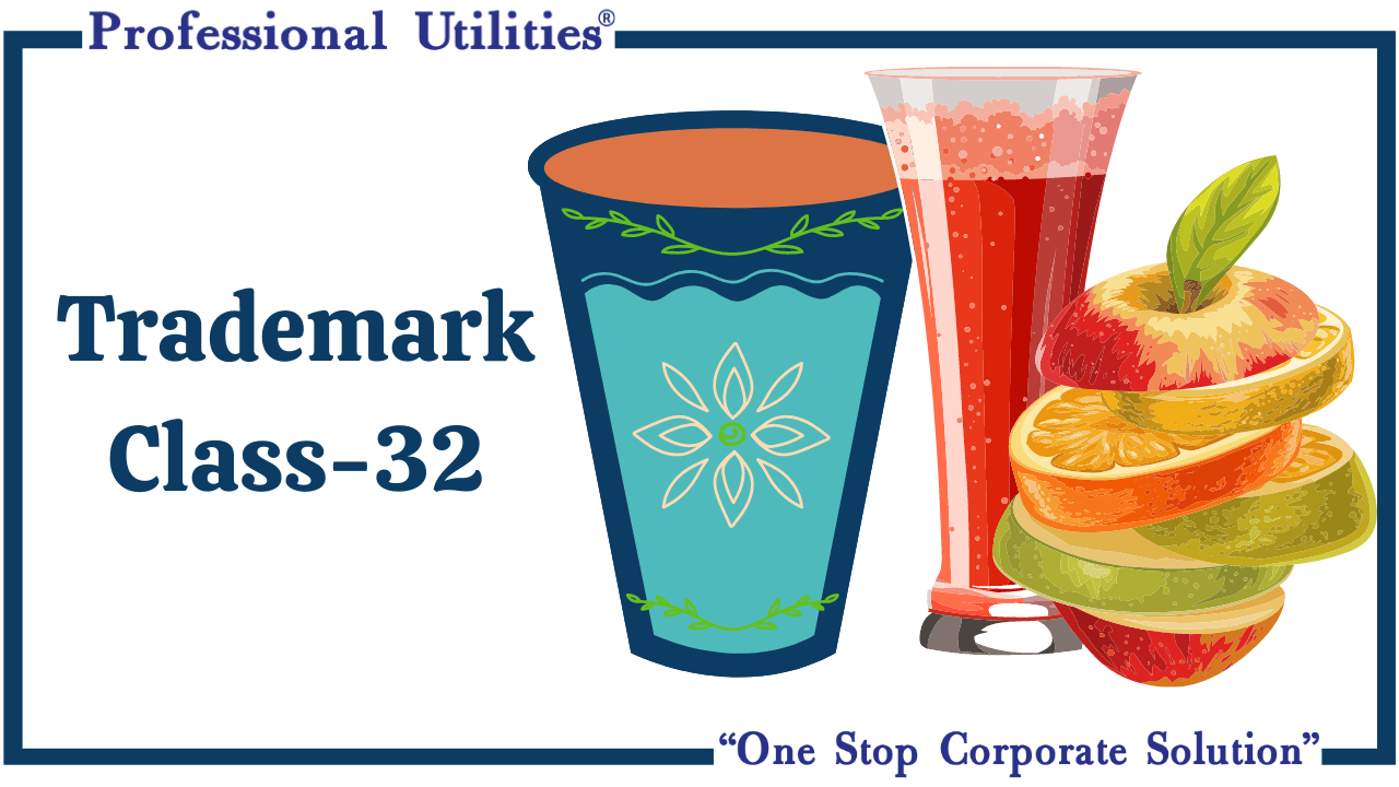Trademark Class 32 Water and NonAlcoholic Drinks Professional Utilities