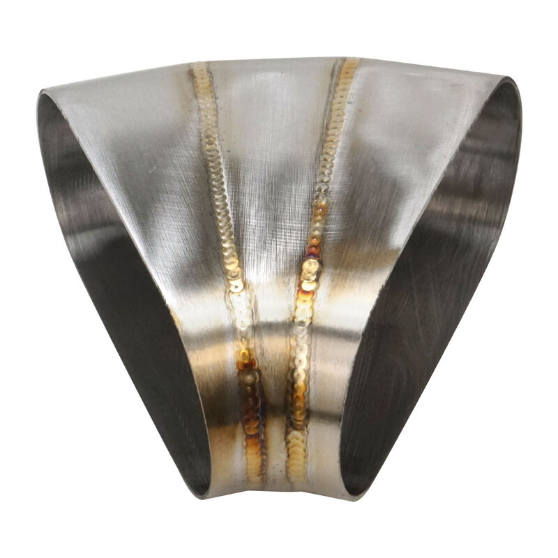 Pie Cut Welded Oval Tube Horizontal 304 Stainless Steel, 4.0 in. 45 deg