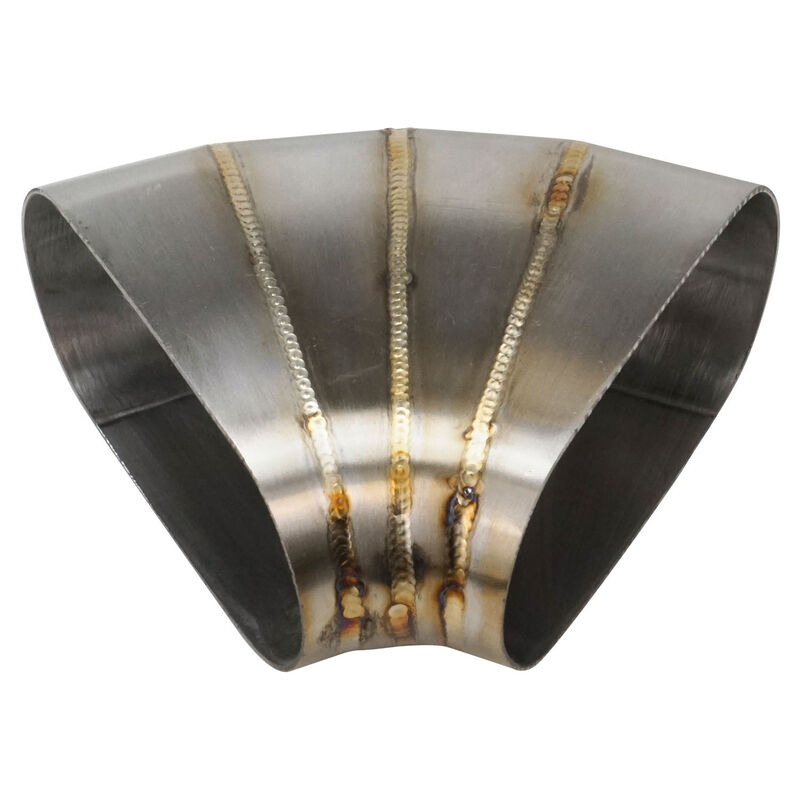 Pie Cut Welded Oval Tube Horizontal 304 Stainless Steel, 4.0 in. 60 deg