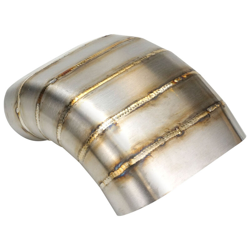Pie Cut Welded Oval Tube Vertical 304 Stainless Steel, 3.5 in. 90 deg
