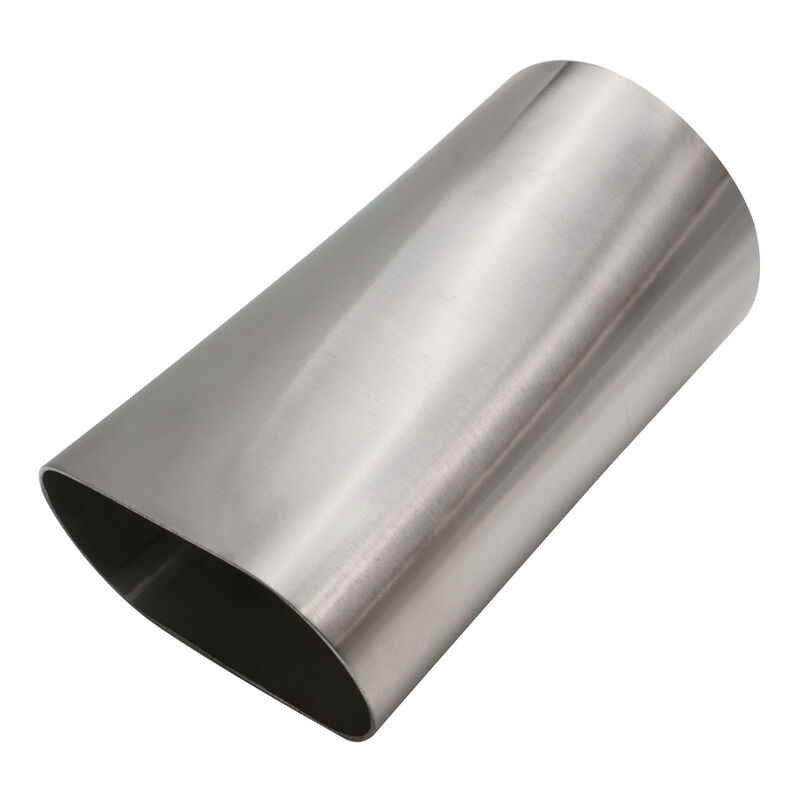 Pipe Adapter, Exhaust, Oval To Round, Stainless Steel, Raw, 3 in. Inlet