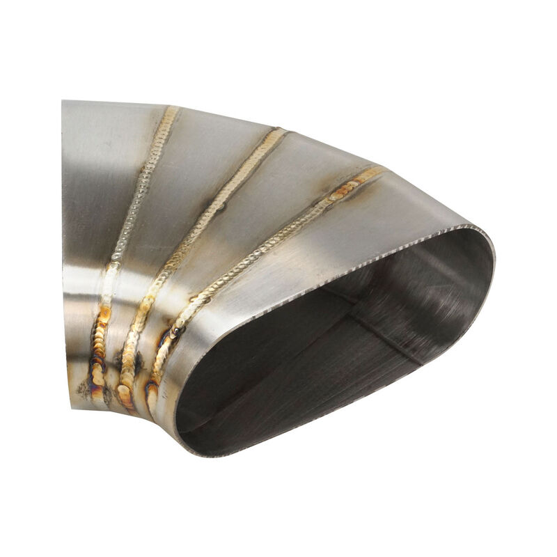 Pie Cut Welded Oval Tube Horizontal 304 Stainless Steel, 4.0 in. 60 deg
