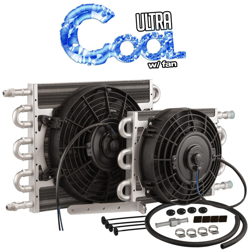 Transmission Cooler & Fan Kit Natural, 10 in x 15.50 in, Tube & Fin, 10" Fan 350CFM, AN6 Inlet