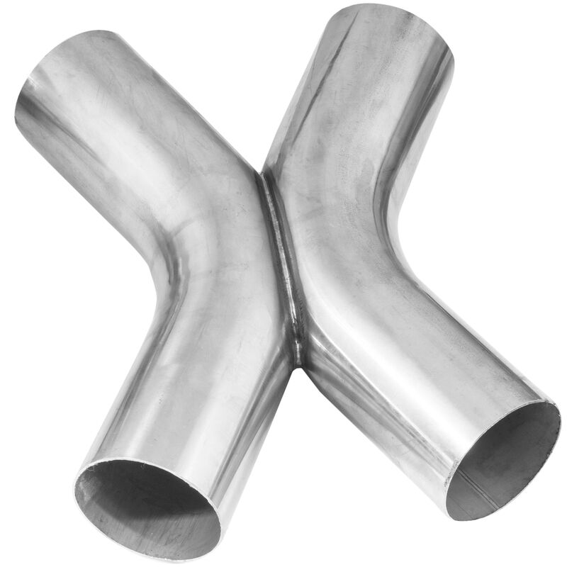 Exhaust X Pipe, Universal, 304 Stainless Steel, Natural, Aluminized, 3.