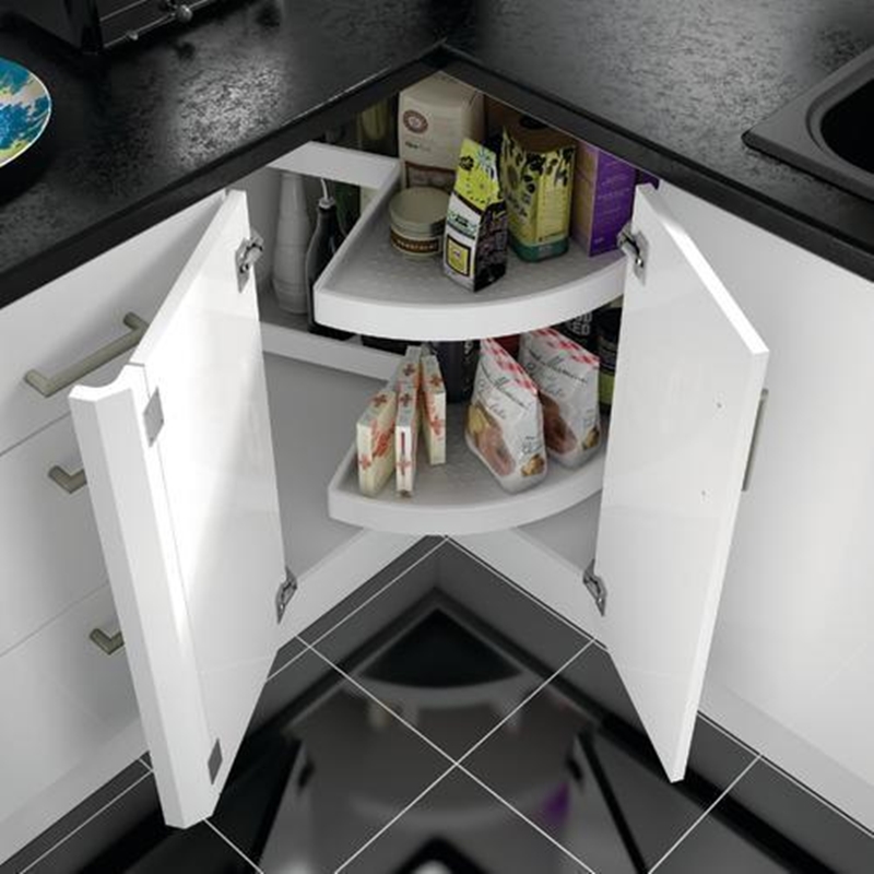Threequarter circle revolving shelf set, for base 800 x 800 mm