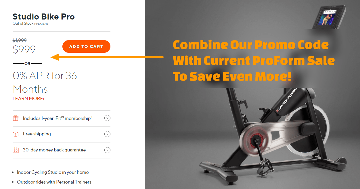 ProForm Studio Bike Pro Coupon and Promo Code