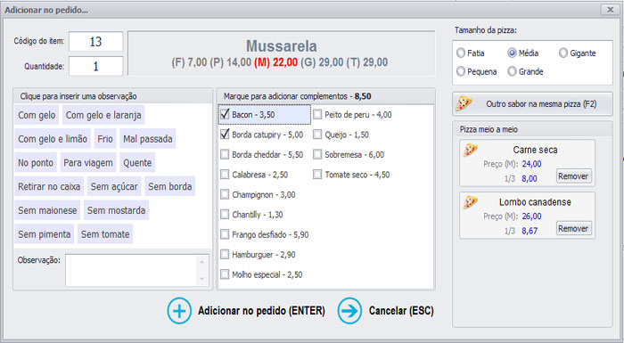 Sistema de Pedidos para Restaurantes, Bares e Pizzarias
