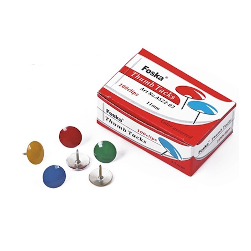 Foska Coloured Drawing Pins (100) Programit (Pty) Ltd