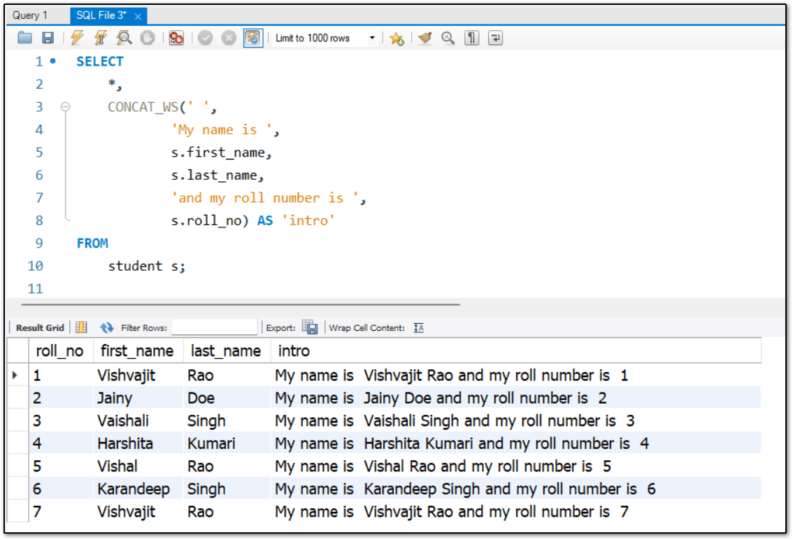 How to Concatenate Multiple Columns in MySQL