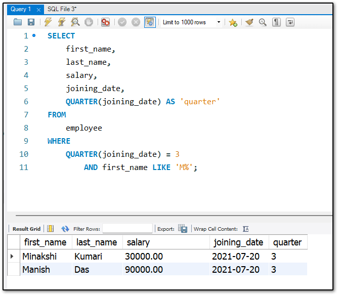 How to Get Quarter from Date in MySQL » Programming Funda