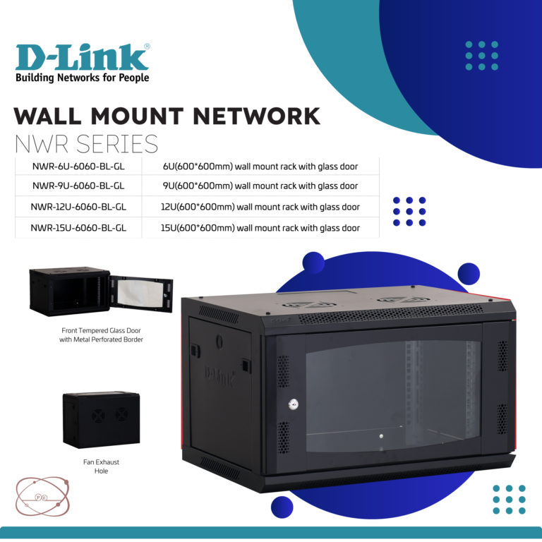 DLink 12U 600x600 Wall Mount Rack NWR12U6060BLGL Progressive