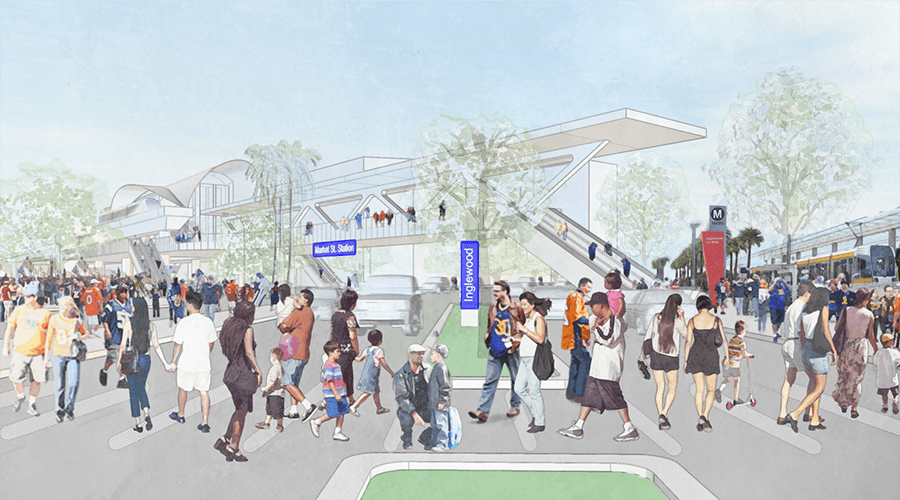 Rail News Inglewood issues DEIR for proposed elevated lightrail line