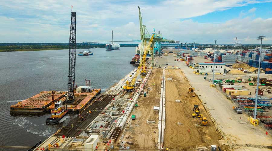 Rail News Jaxport's berth reconstruction project advances at Blount Island Terminal. For