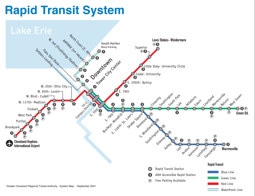 Cleveland Rapid Transit System Map