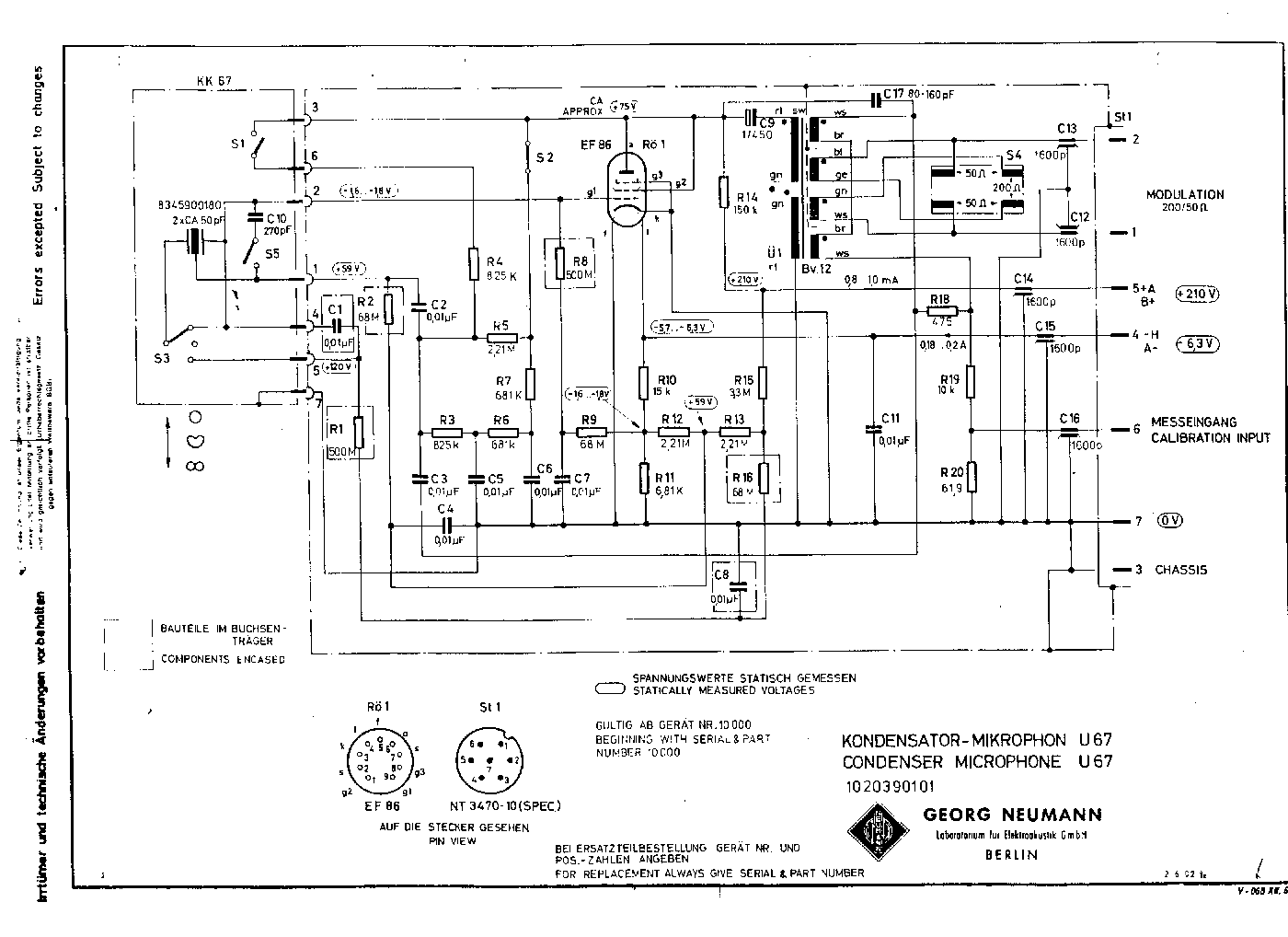 U67 de-emphasis network