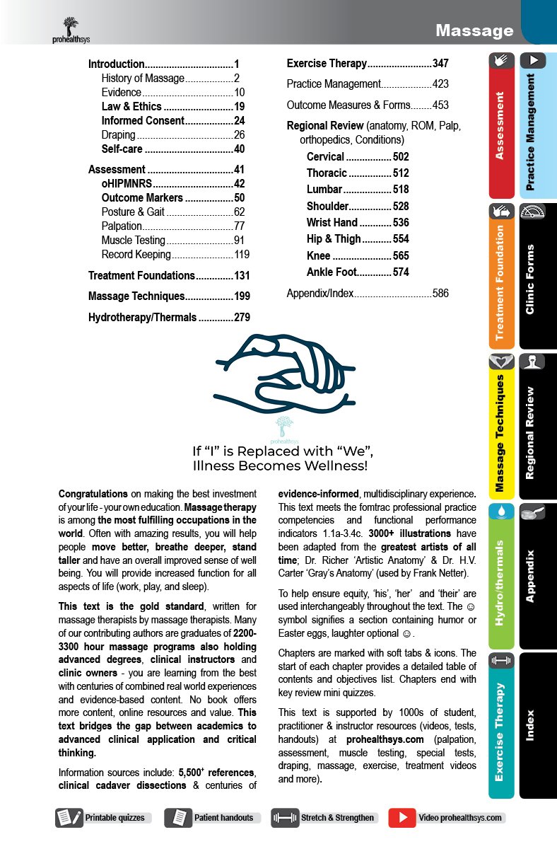 Massage Therapy Textbook by Prohealthsys