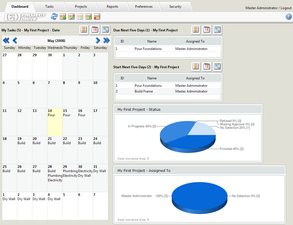 Project Drive Project Tracking Software