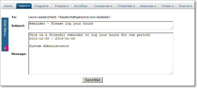 ]po[ Timesheet Reminders