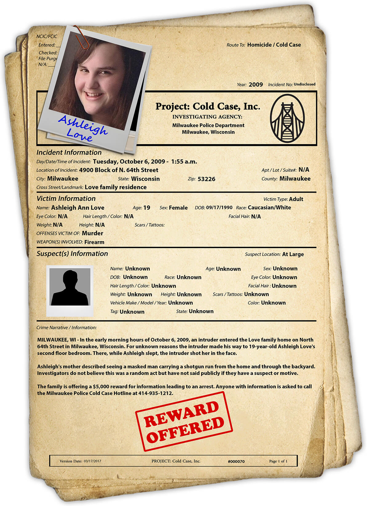 Cold Case Spotlight Ashleigh Love Project Cold Case