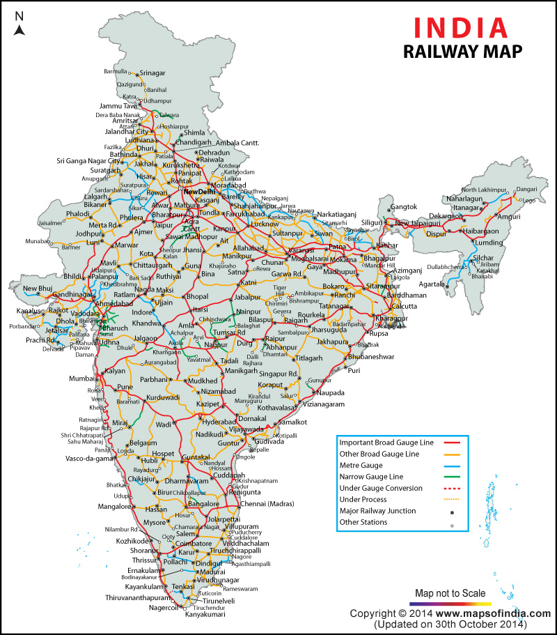 Map Of Railways In India India train rail maps
