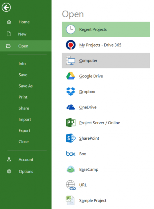 Open Password Protected MPP File Project Plan 365
