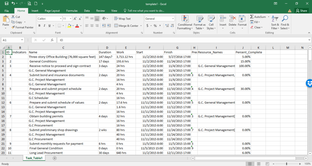 Export to Excel (CSV) Project Plan 365