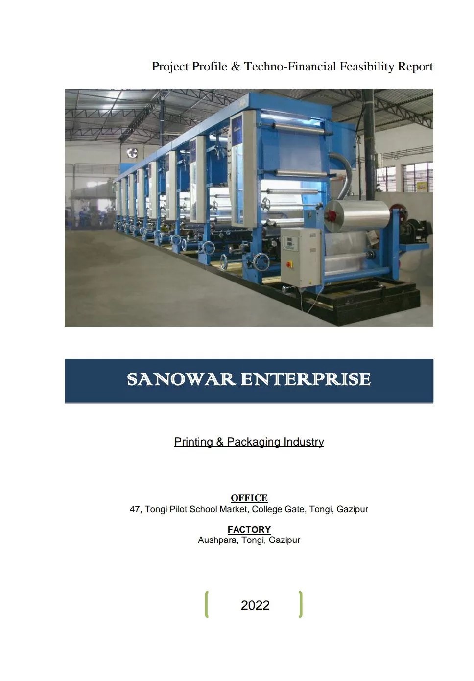 Printing and Packaging industry Project Profile » Project Profile