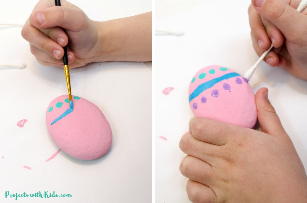 Easy Painted Easter Egg Rocks for Kids Projects with Kids