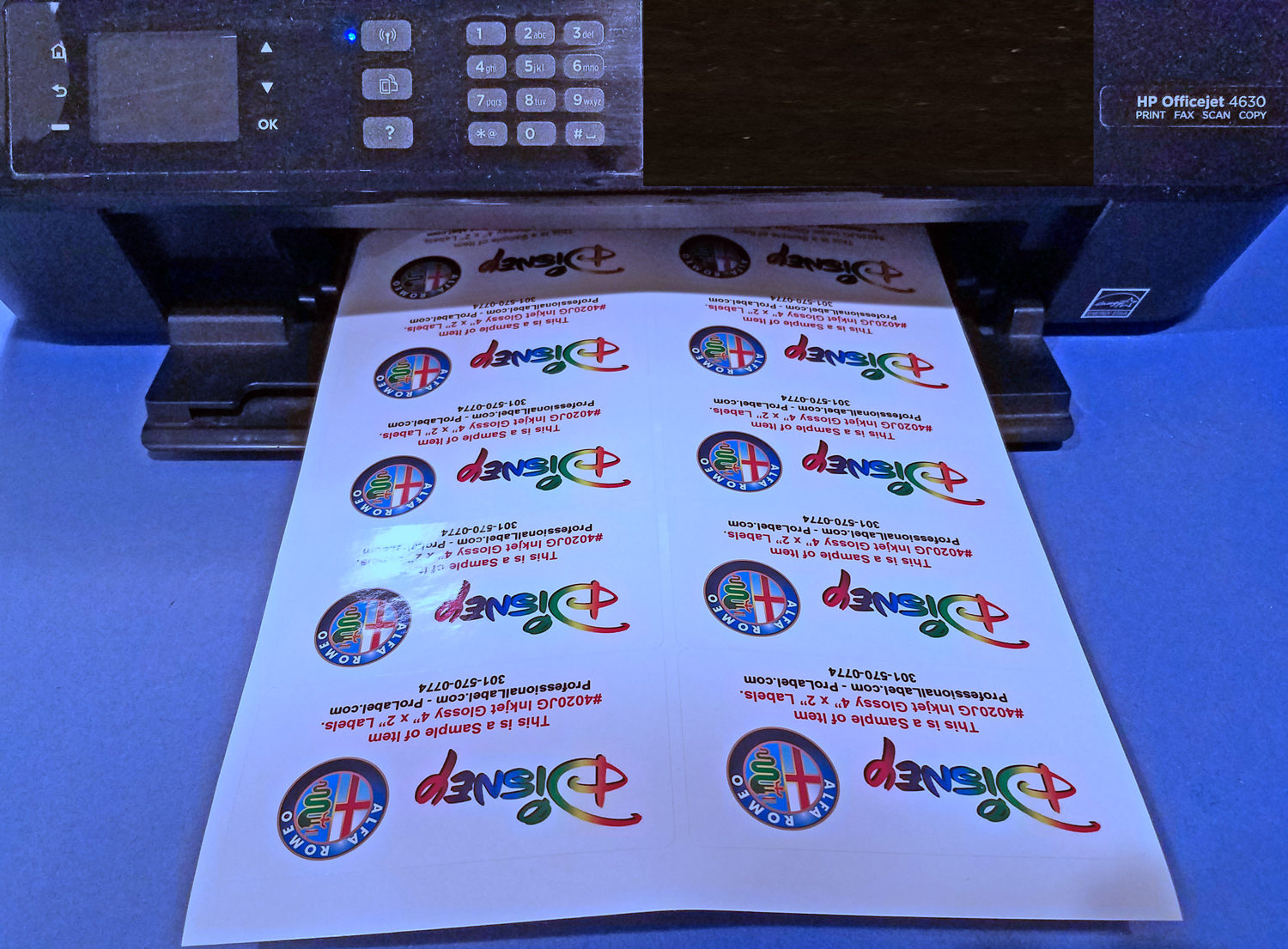 4 x 2 Labels Inkjet Glossy White High Resolution 100 sheets 4020JG