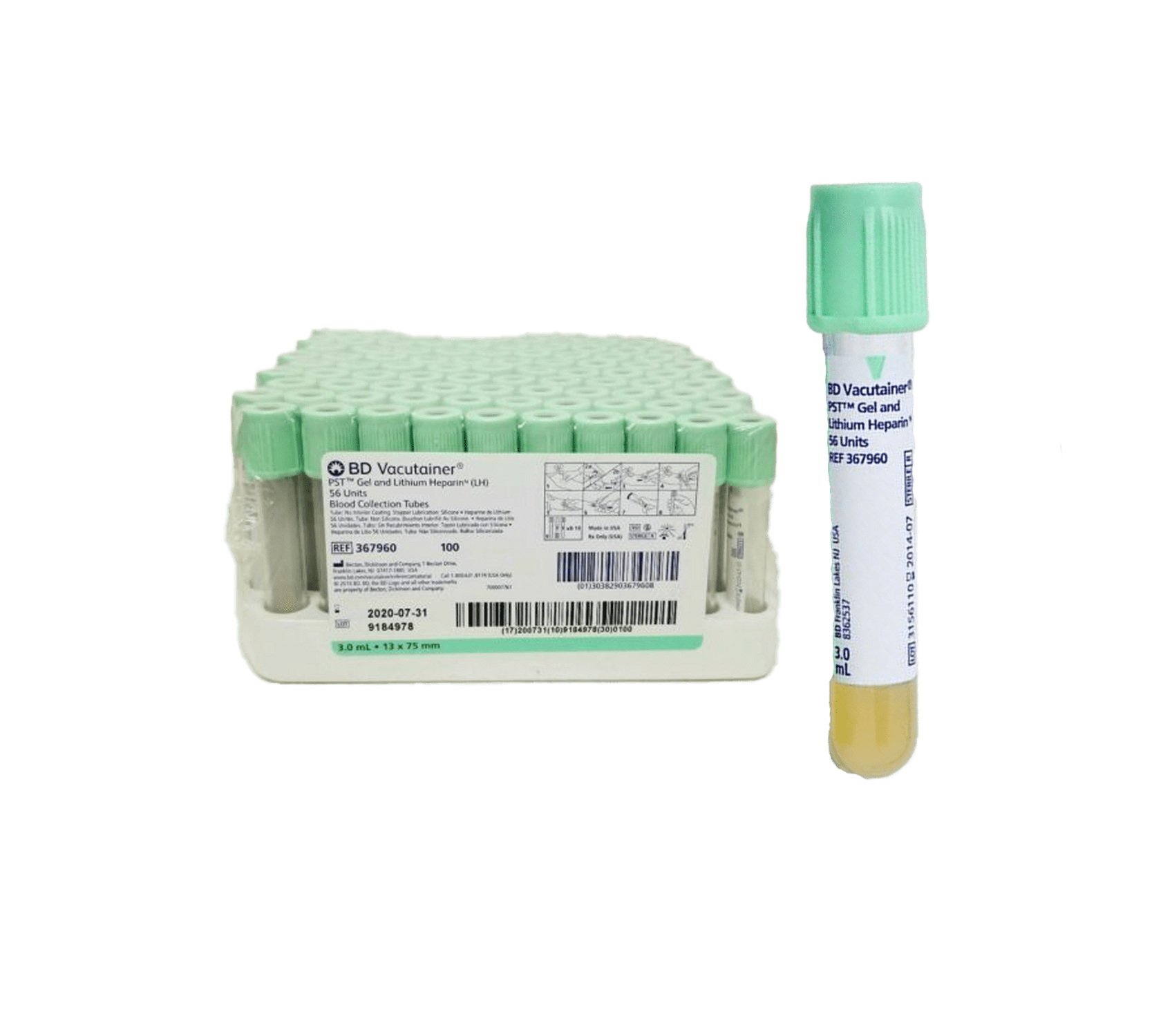 BD Vacutainer® PST™ Venous Blood Collection Tube Plasma Tube Lithium