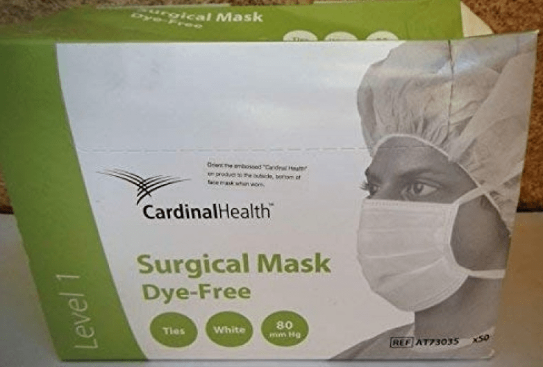 Cardinal Health Surgical Mask with Cellulose Inner Layer, Ties, White