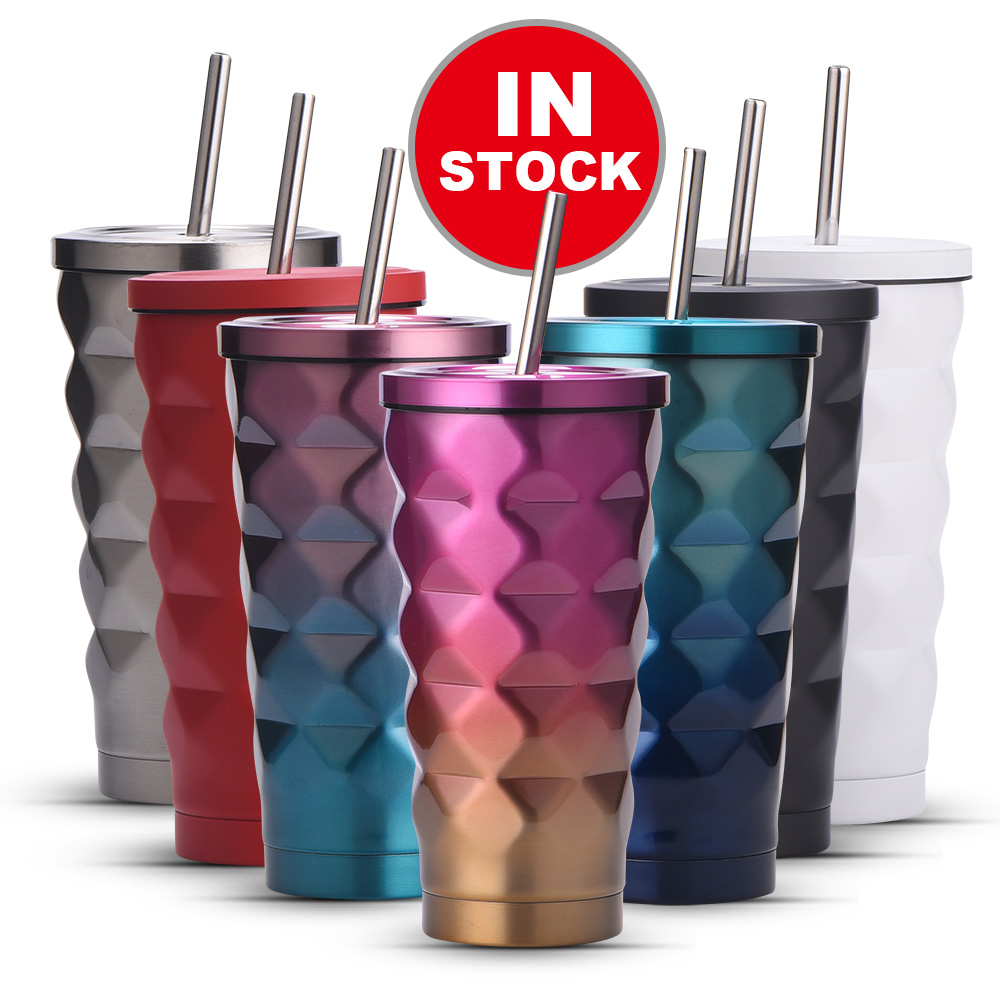 Custom Promotional Insulated Tumbler with Straw from Factory