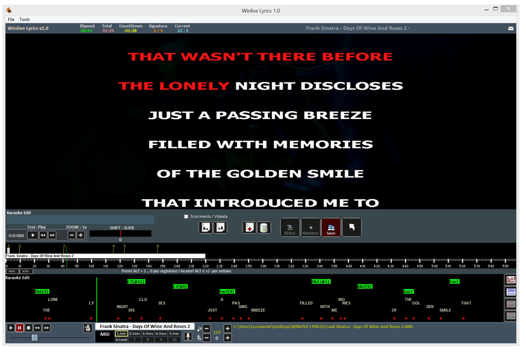 Promusicsoftware WINLIVE LYRICS & EDITOR Software Karaoke multiplayer