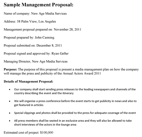 Management Proposal Sample