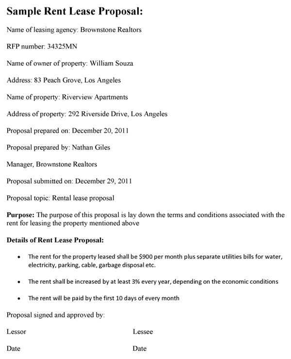 Rent Lease Proposal Template