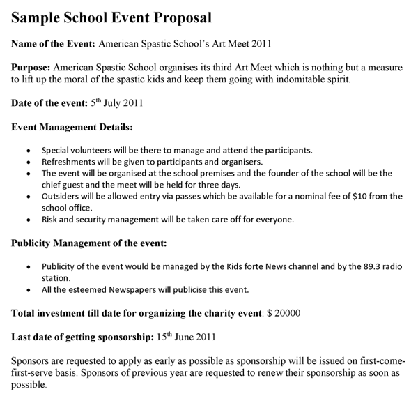 School Event Proposal Template