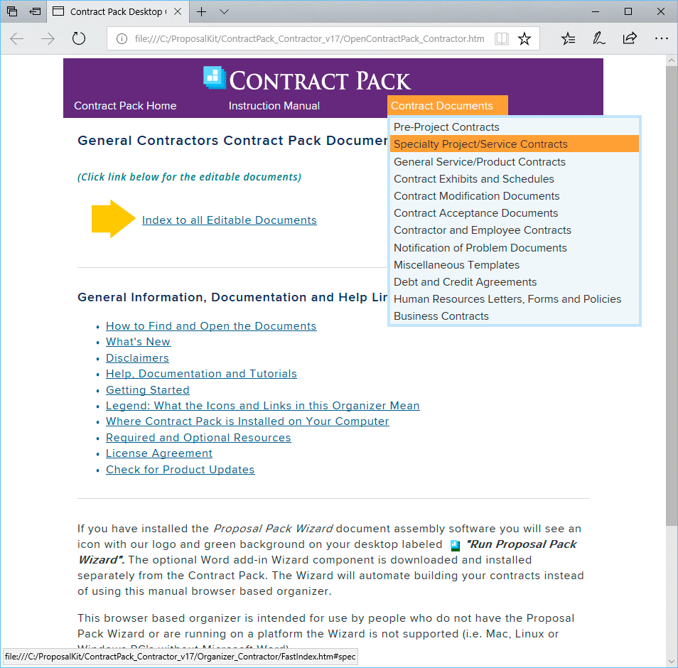 Contractors Legal Contract Pack Software and Templates