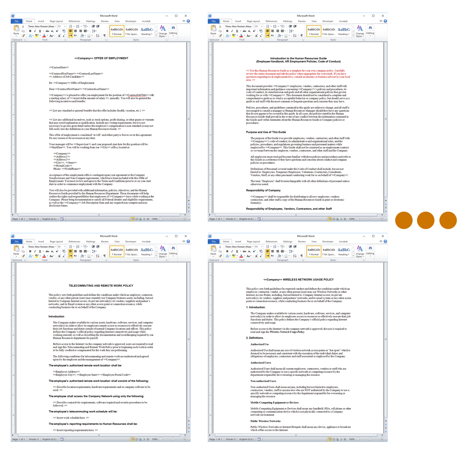 Human Resources Legal Contract Pack Software and Templates