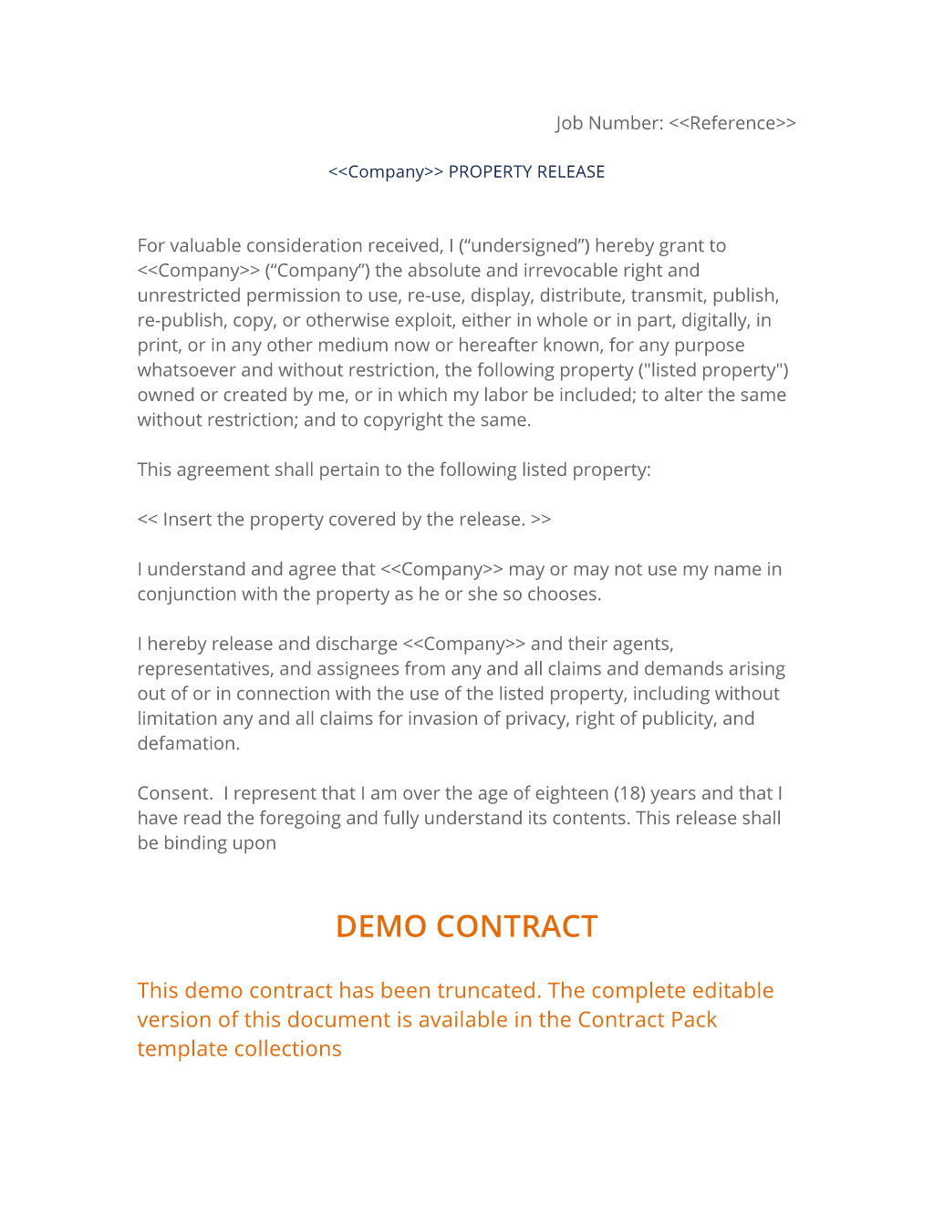 Property Release Agreement 3 Easy Steps