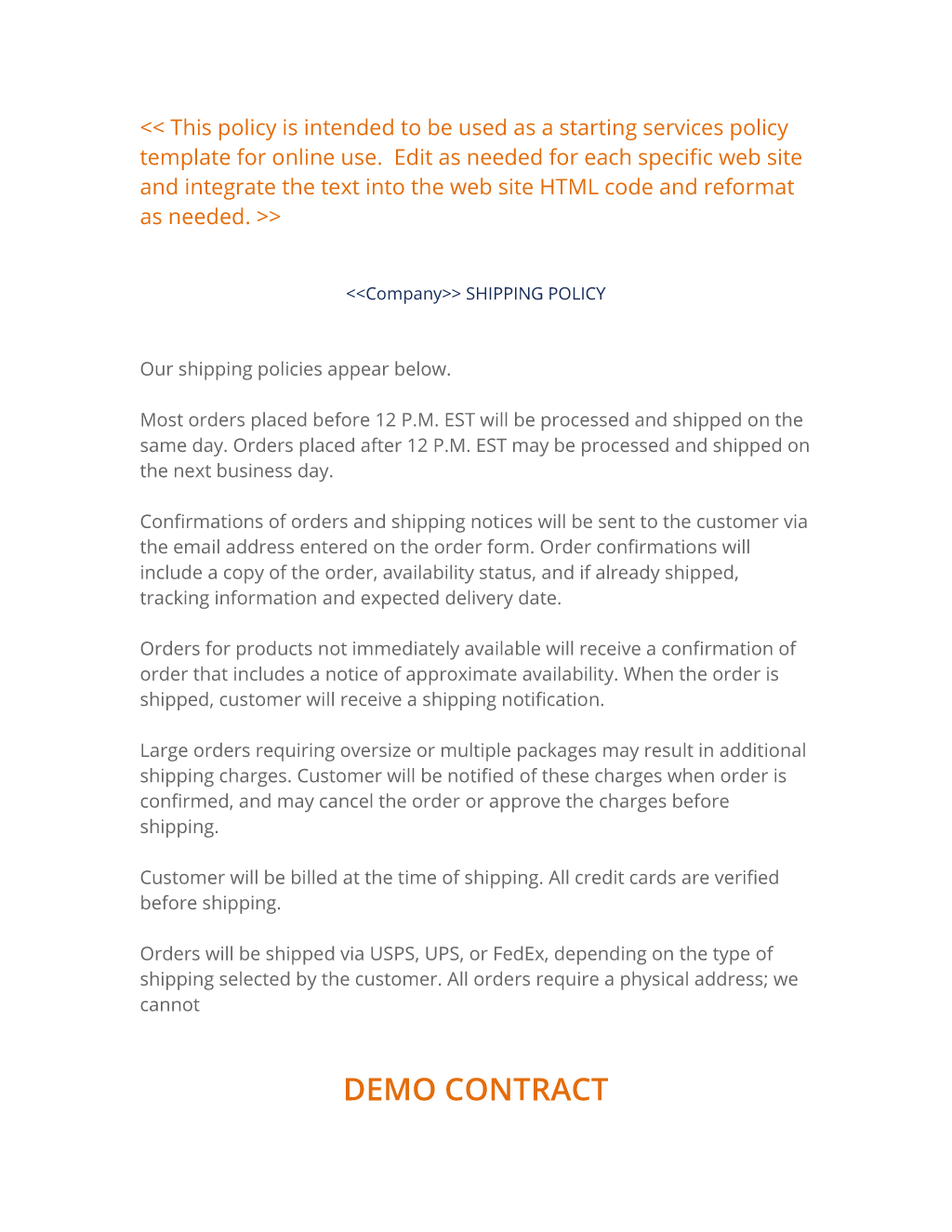 Shipping Policy 3 Easy Steps