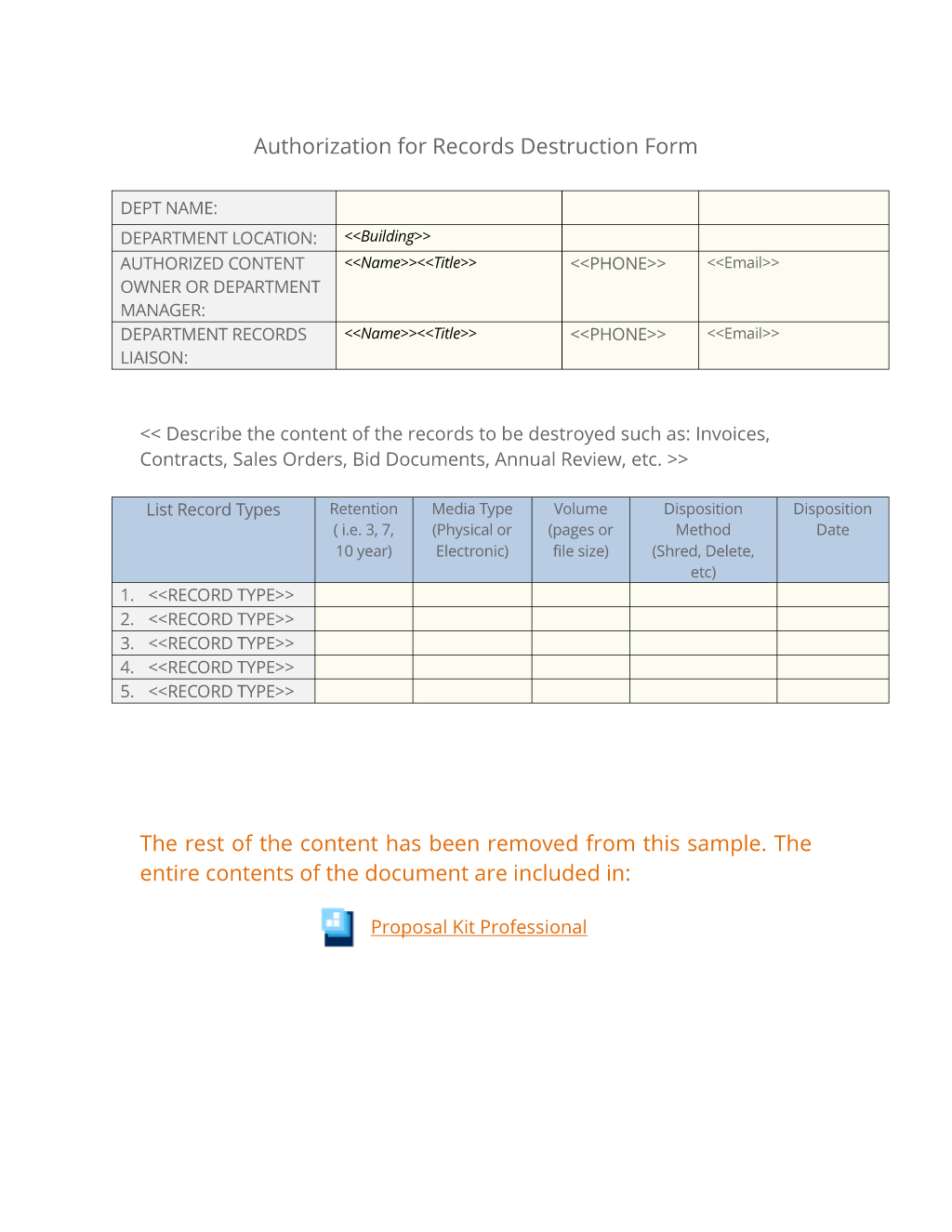 Authorization for Records Destruction Form 3 Quick Steps