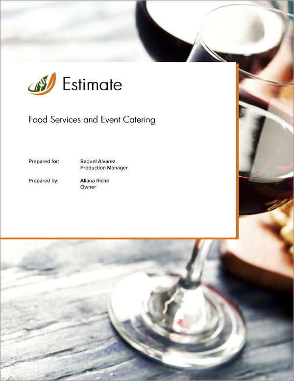 Food Services Catering Sample Proposal Downloadable Template