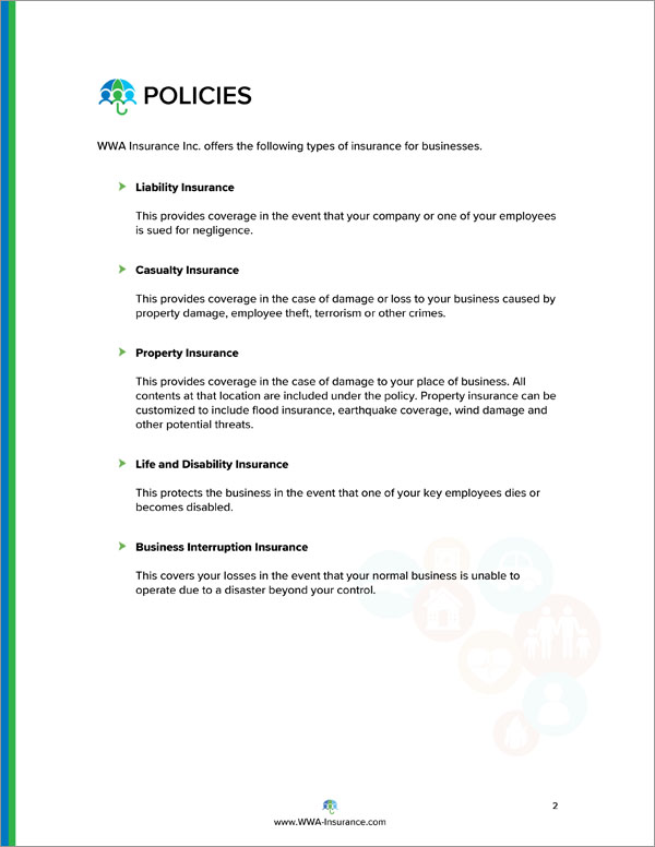 Insurance Coverage Services Sample Proposal Downloadable Template