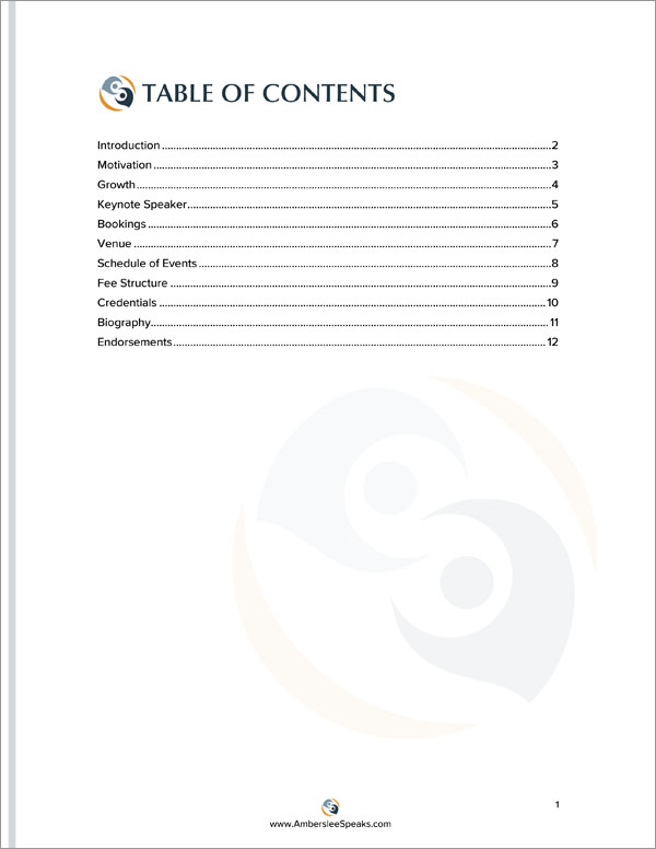 Motivational Speaker Sample Proposal Downloadable Template